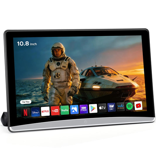 10.8" Android headrest monitor, 5G WiFi, Bluetooth, HDMI, rear screen