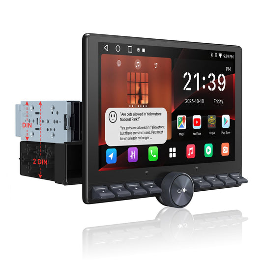 ATOTO 10.1" QLED stereo, wireless CarPlay/Android Auto, WiFi, GPS, split screen