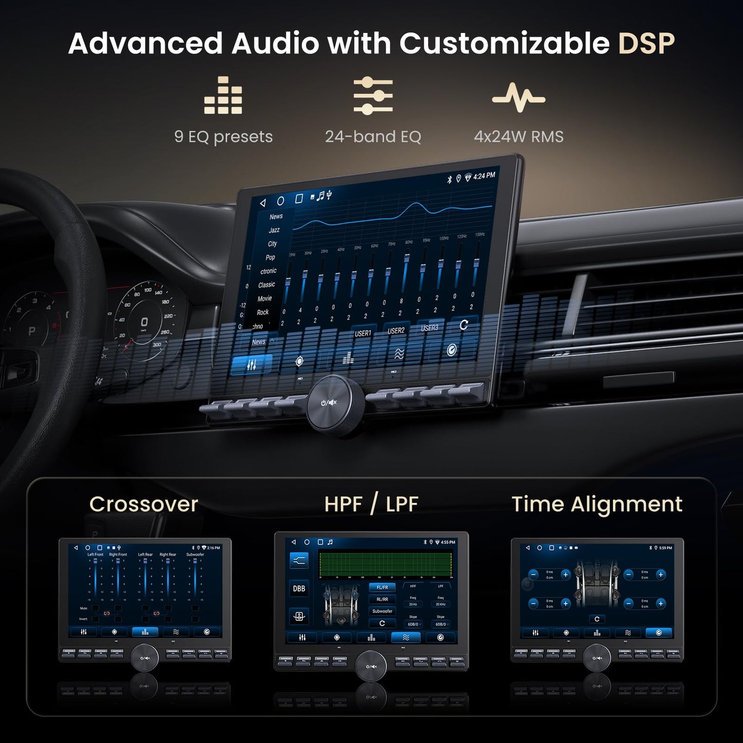 ATOTO 10.1" QLED stereo, wireless CarPlay/Android Auto, WiFi, GPS, split screen