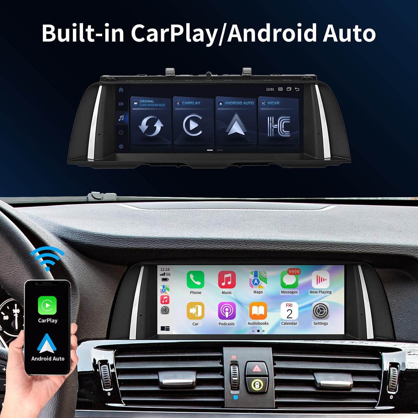 BARGGN 10.25" BMW screen, CarPlay/Android Auto, Bluetooth multimedia system