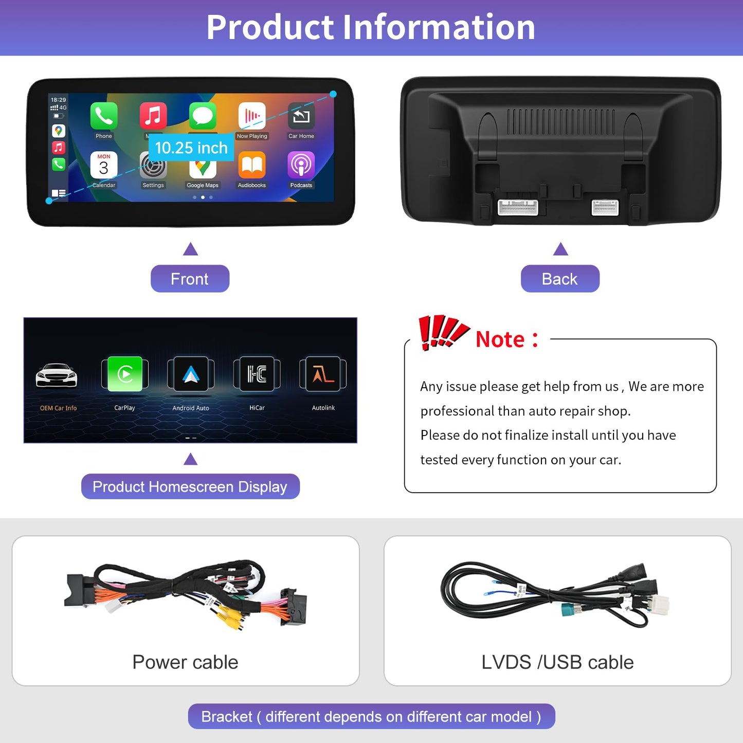 Road Top 10.25" Mercedes screen, CarPlay/Android Auto, touchscreen retrofit