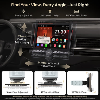 ATOTO 10.1" QLED stereo, wireless CarPlay/Android Auto, WiFi, GPS, split screen