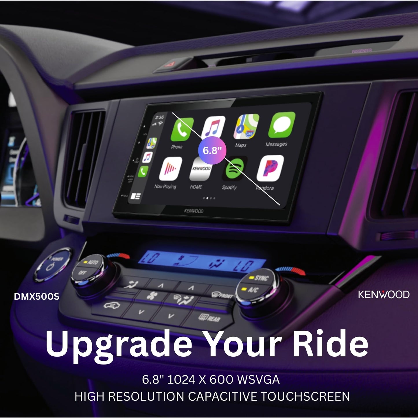 KENWOOD DMX500S 6.8" stereo, CarPlay/Android Auto, Bluetooth