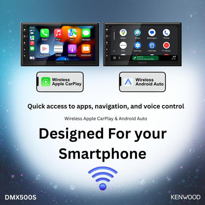 KENWOOD DMX500S 6.8" stereo, CarPlay/Android Auto, Bluetooth