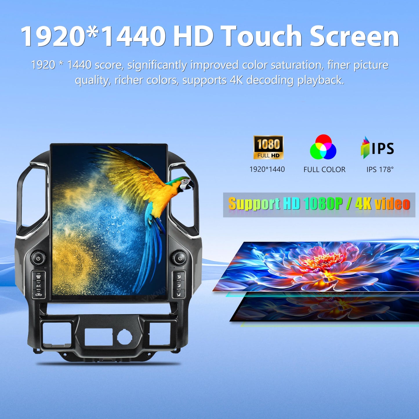 15.6" Android car radio for Silverado/Sierra, CarPlay, GPS, touchscreen